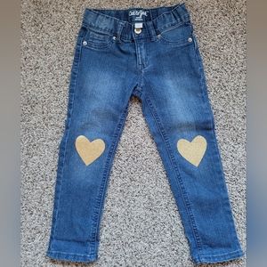 Girls 4t skinny heart knee jeans cat & jack